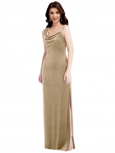 Cheapest Sleeveless Stretch Velvet Sheath Long One Shoulder Maxi Evening Dress UK