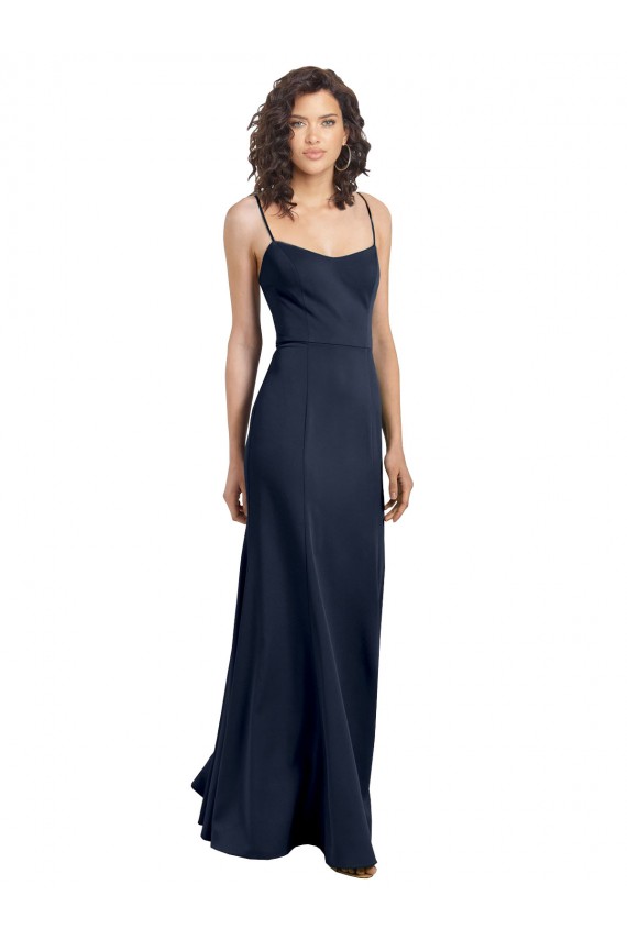 Cheapest Sleeveless Stretch Crepe Sheath Long Scoop Neck Evening Gown UK