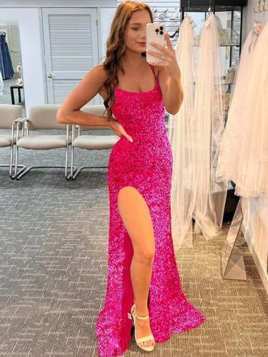 Cheapest Sleeveless Velvet Sequin Sheath Sweep Train Spaghetti Straps Evening Dress UK