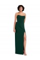 Cheapest Sleeveless Stretch Crepe Sheath Long Low Back Strapless Evening Dress UK