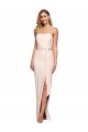 Cheapest Sleeveless Stretch Crepe Sheath Long Strapless Low Back Evening Dress UK