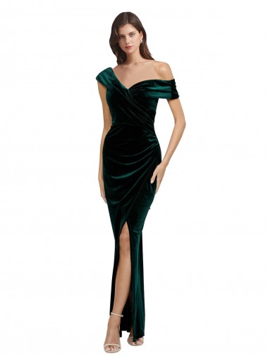 Cheapest Sleeveless Stretch Velvet Sheath Long Sweetheart Evening Dress UK