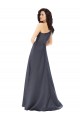 Cheapest Sleeveless Satin A-Line Long One Shoulder Evening Dress UK