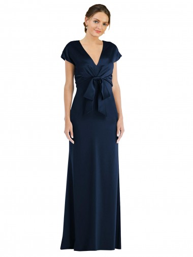 Cheapest Cap Sleeves Stretch Crepe Trumpet Long Off the Shoulder Evening Dress UK