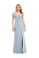 Cheapest Sleeveless Stretch Crepe Trumpet Long Off the Shoulder Semi Formal Evening Dress UK