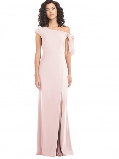 Cheapest Cap Sleeves Stretch Crepe Trumpet Long Off the Shoulder Maxi Evening Dress UK