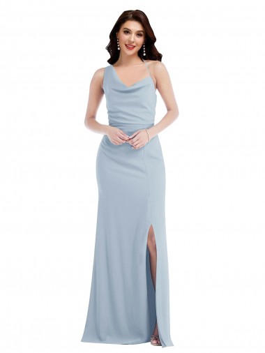 Cheapest Sleeveless Stretch Crepe Trumpet Long One Shoulder Maxi Evening Dress UK