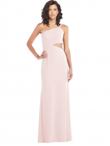 Cheapest Sleeveless Stretch Crepe Trumpet Long One Shoulder Maxi Evening Gown UK