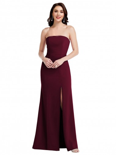 Cheapest Sleeveless Stretch Crepe Trumpet Long Strapless Formal Evening Dress UK