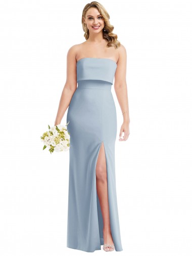 Cheapest Sleeveless Stretch Crepe Trumpet Long Strapless Evening Gown UK