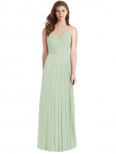 Cheapest Cold Shoulder Soft Chiffon Trumpet Long V-Neck Maxi Evening Dress UK